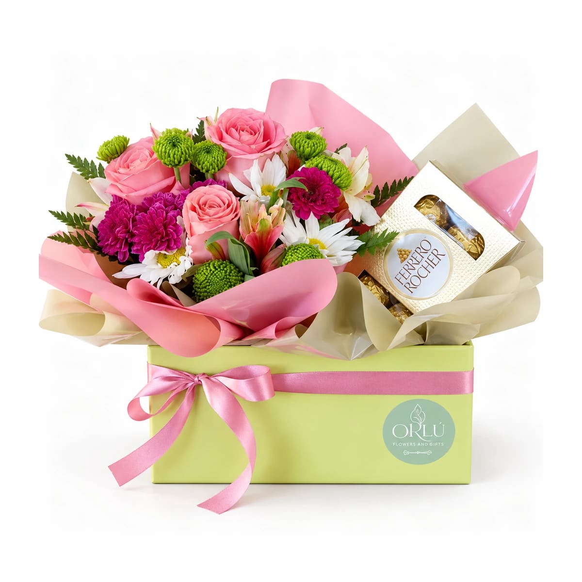 Kit de flores e Ferrero Rocher